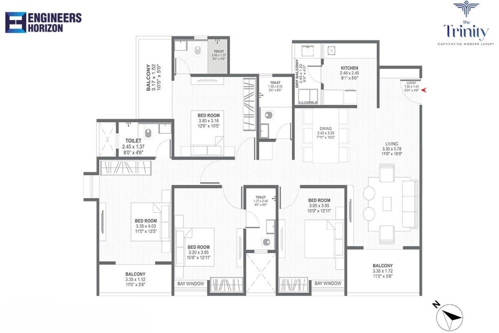 The Trinity – 3bhk, 4bhk, 4.5bhk Flats in Kharadi – Moonfire Properties